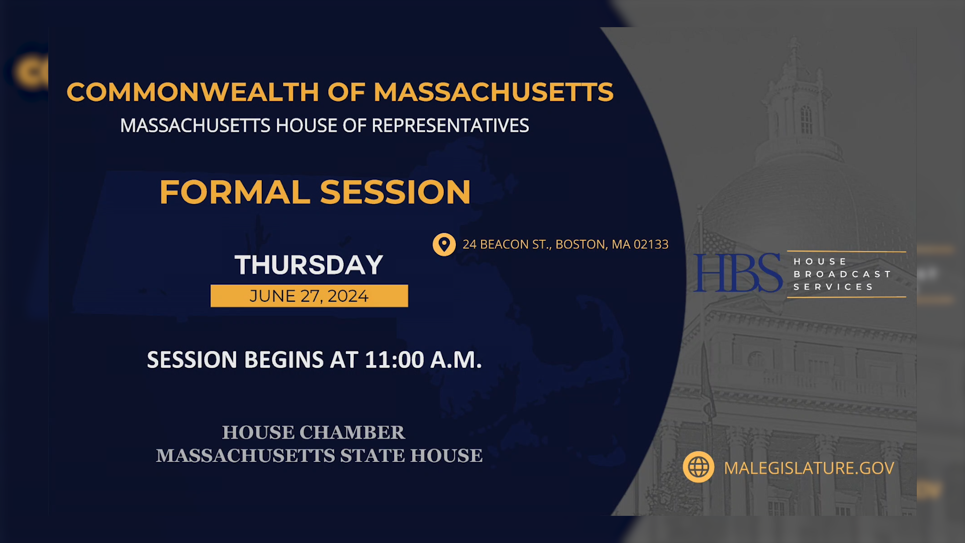 Thumbnail image for MA House of Representatives Formal Session: 6/27/2024