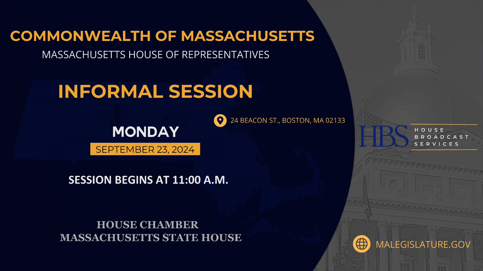 Thumbnail image for MA House of Representatives Informal Session: 9/23/2024
