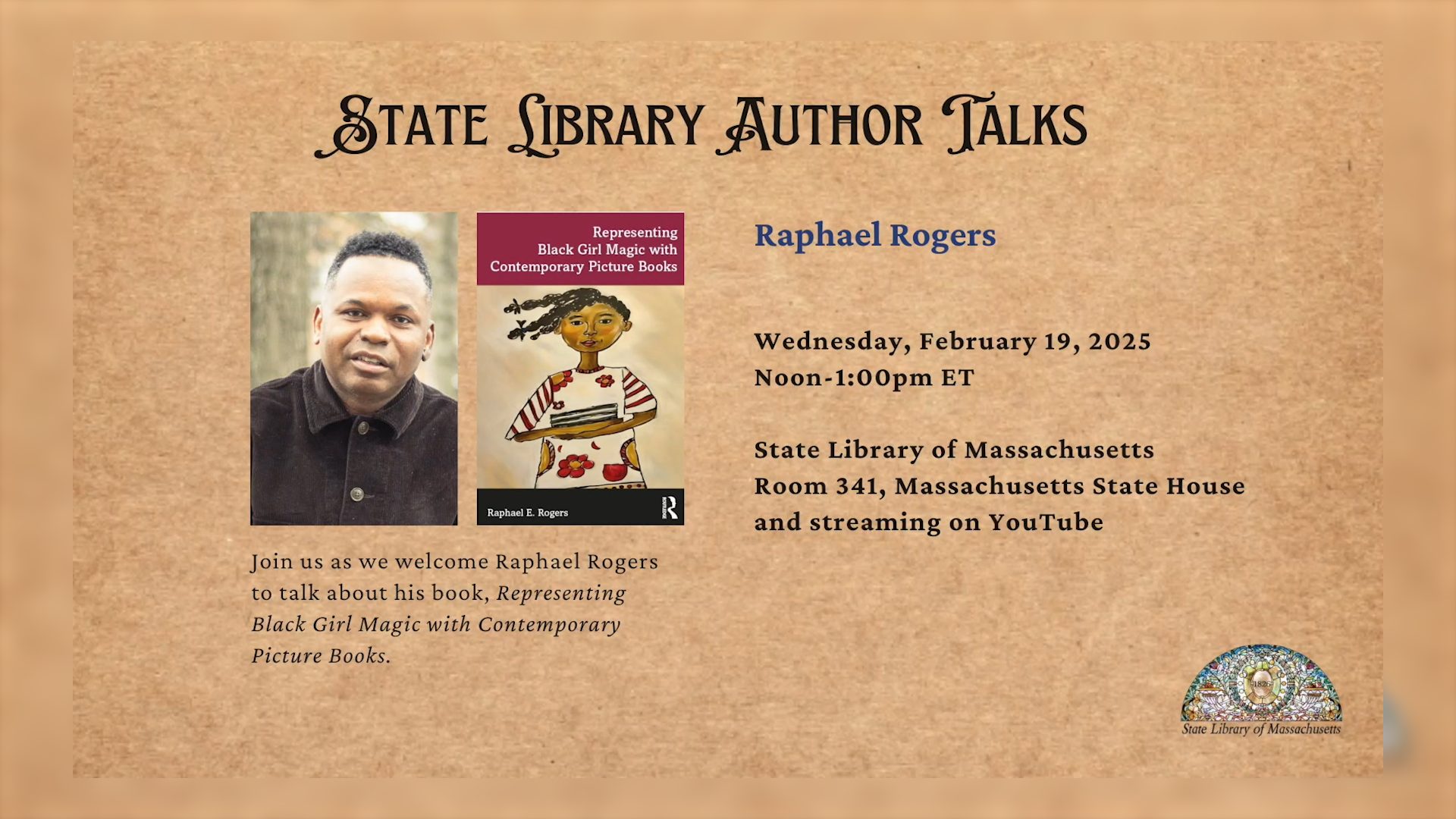 Thumbnail image for Raphael Rogers | MA State Library Author Talk