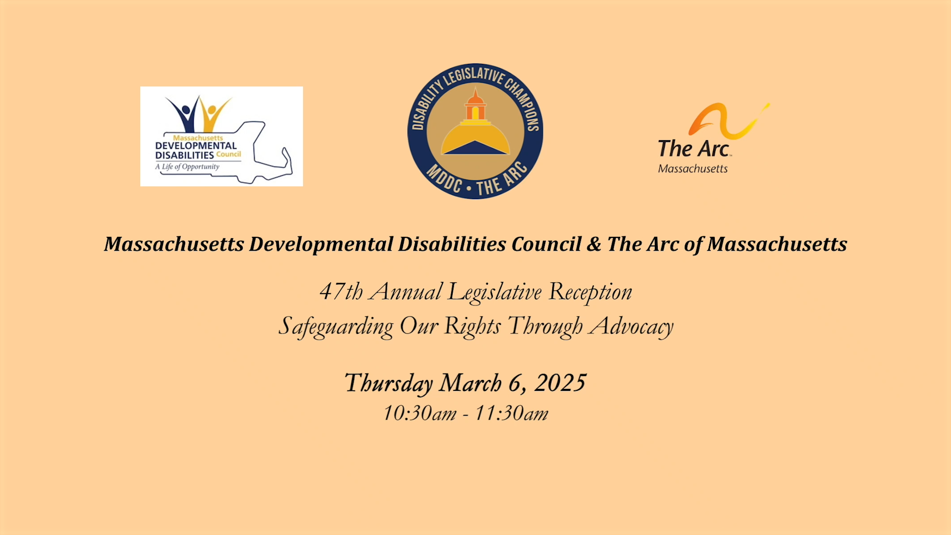 Thumbnail image for MDDC and the Arc of Massachusetts Annual Legislative Reception: 3/6/2025