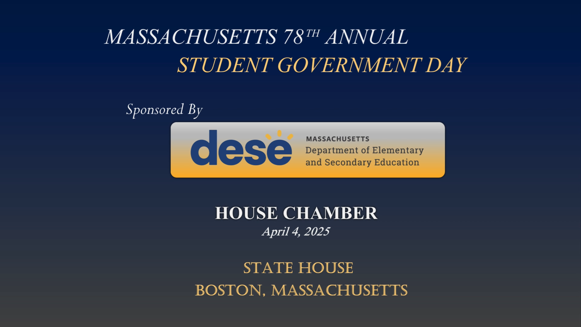 Thumbnail image for MA 78th Annual Student Government Day—Mock Session: 4/4/2025