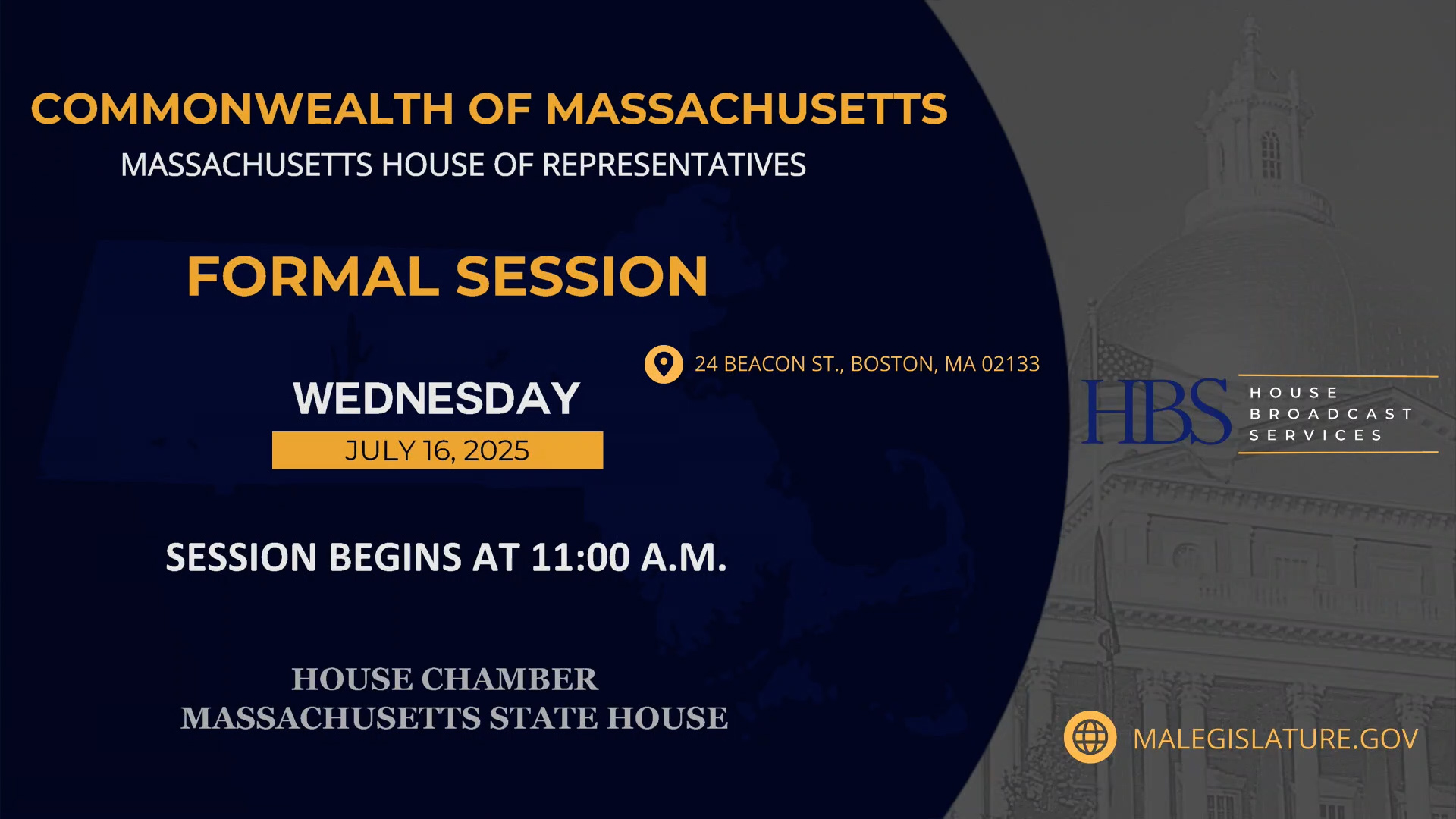 Thumbnail image for MA House of Representatives Formal Session: 7/16/2025