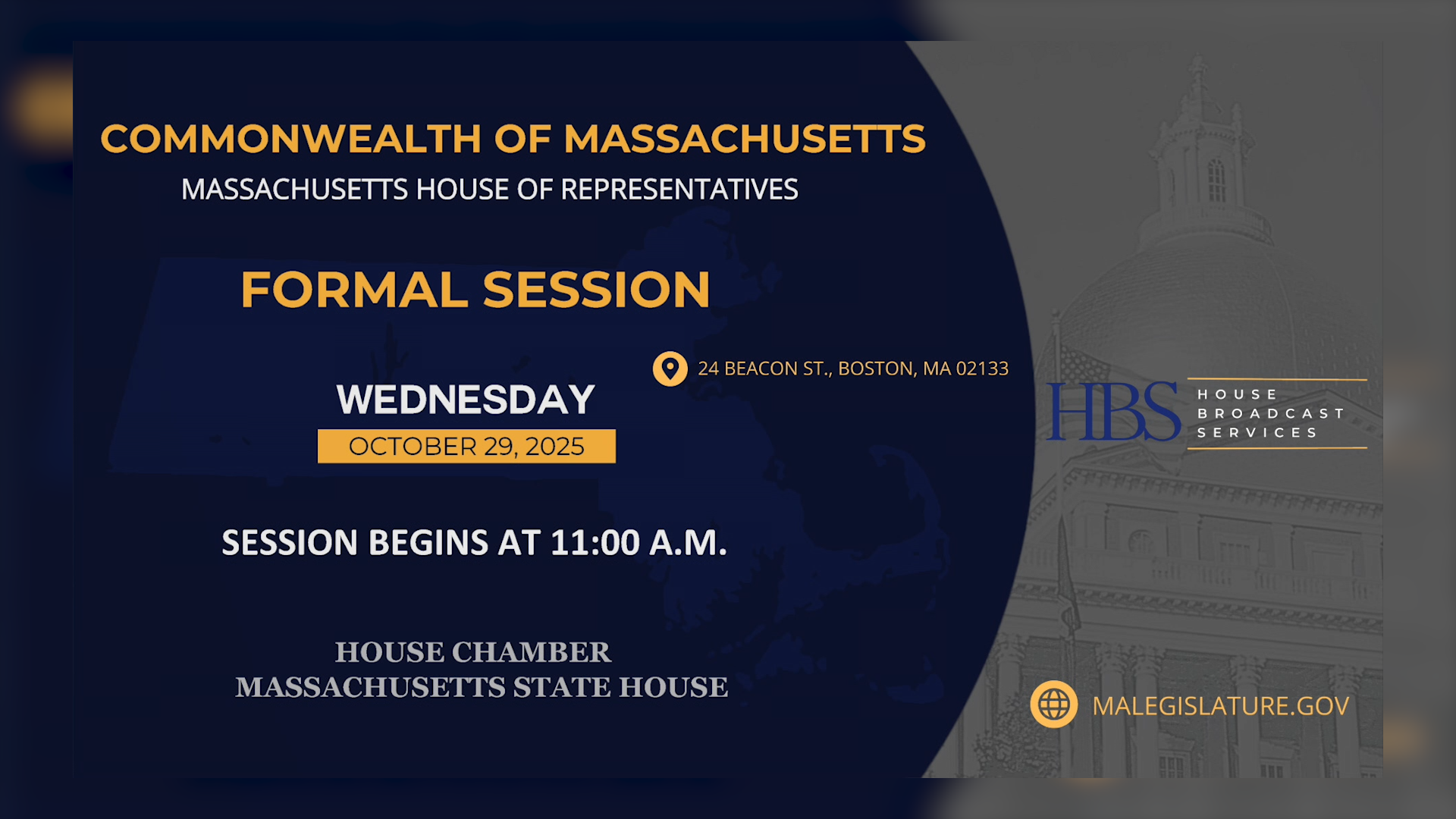 MA House of Representatives Formal Session: 10/29/2025