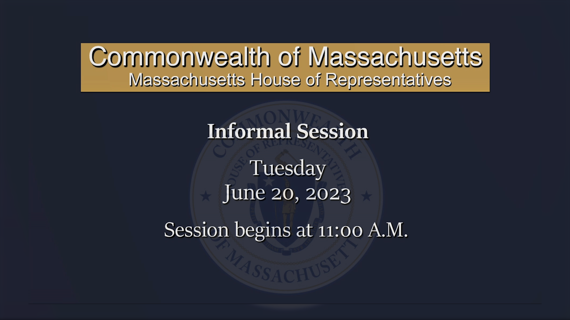 Thumbnail image for MA House of Representatives Informal Session: 6/20/2023