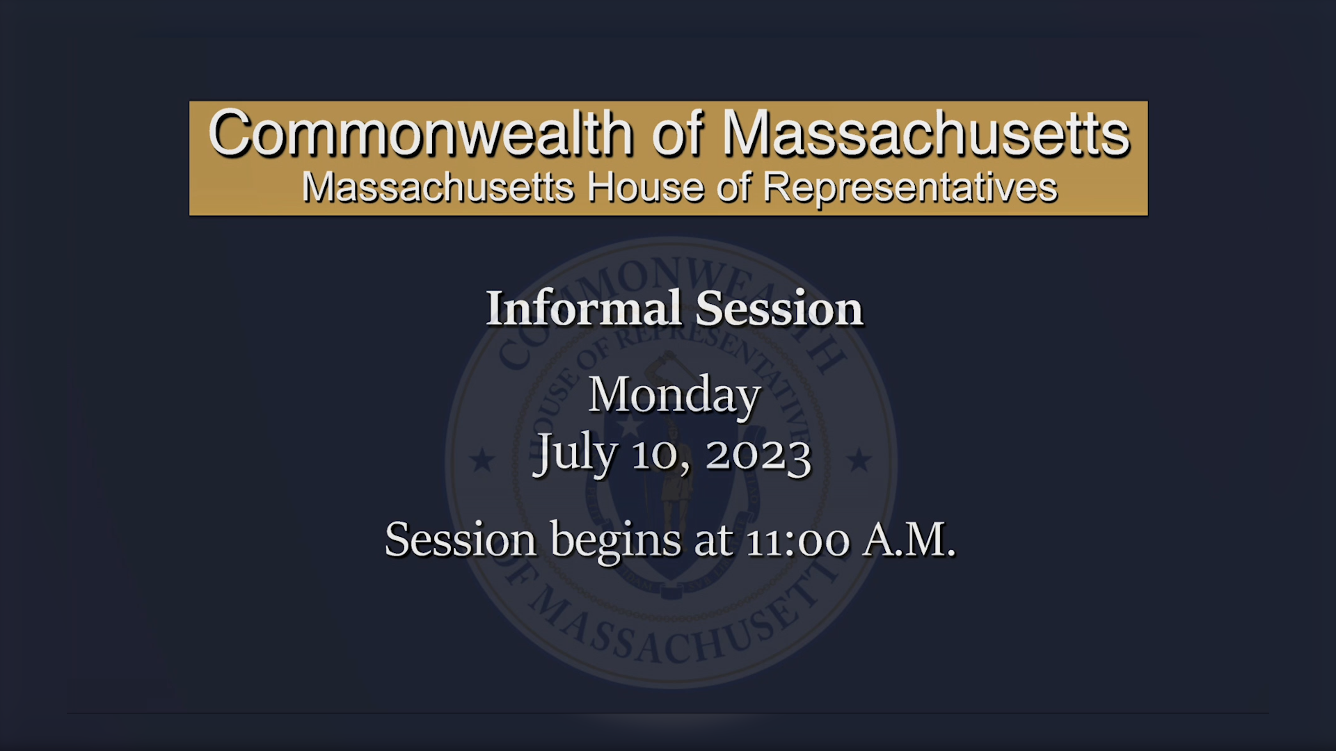 Thumbnail image for MA House of Representatives Informal Session: 7/10/2023