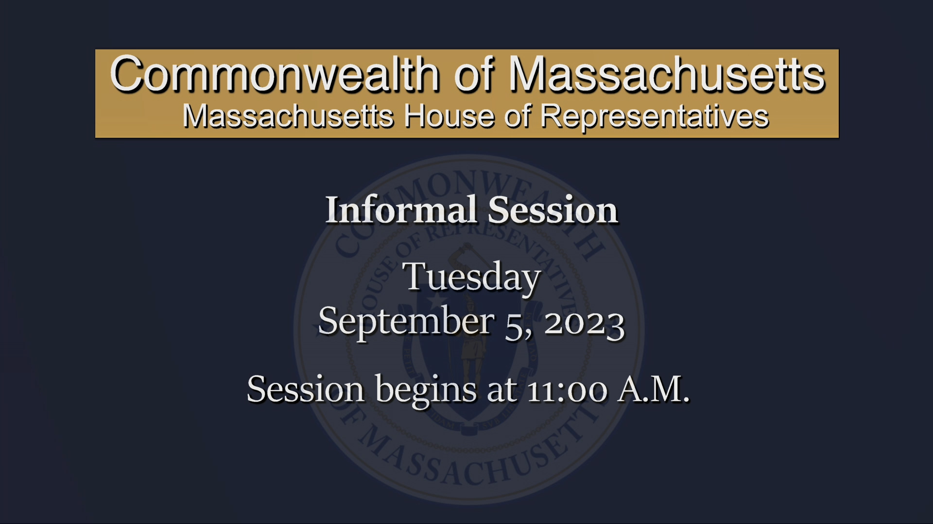 Thumbnail image for MA House of Representatives Informal Session: 9/5/2023