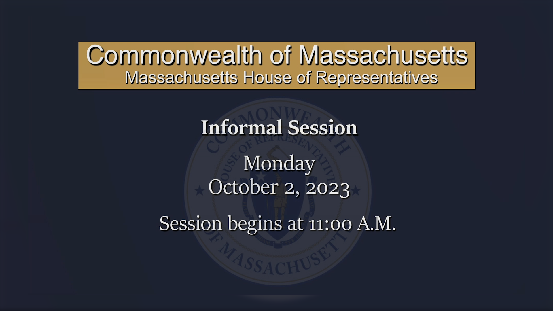Thumbnail image for MA House of Representatives Informal Session: 10/2/2023