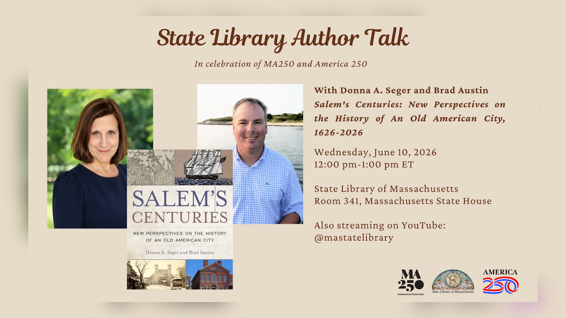 Thumbnail image for State Library Author Talk with Donna Seger and Brad Austin: 6/10/2026