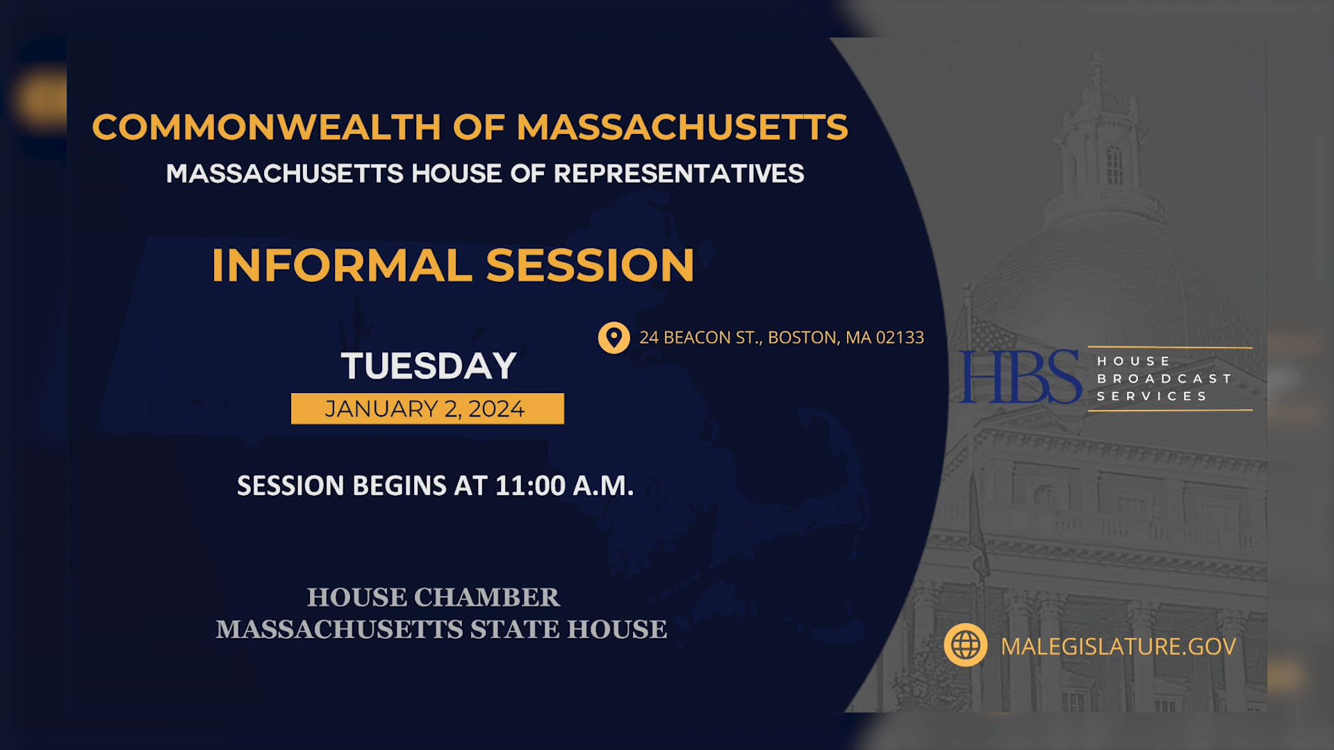 Thumbnail image for MA House of Representatives Informal Session: 1/2/2024