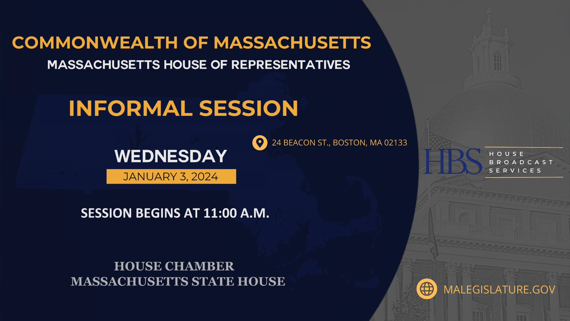Thumbnail image for MA House of Representatives Informal Session: 1/3/2024
