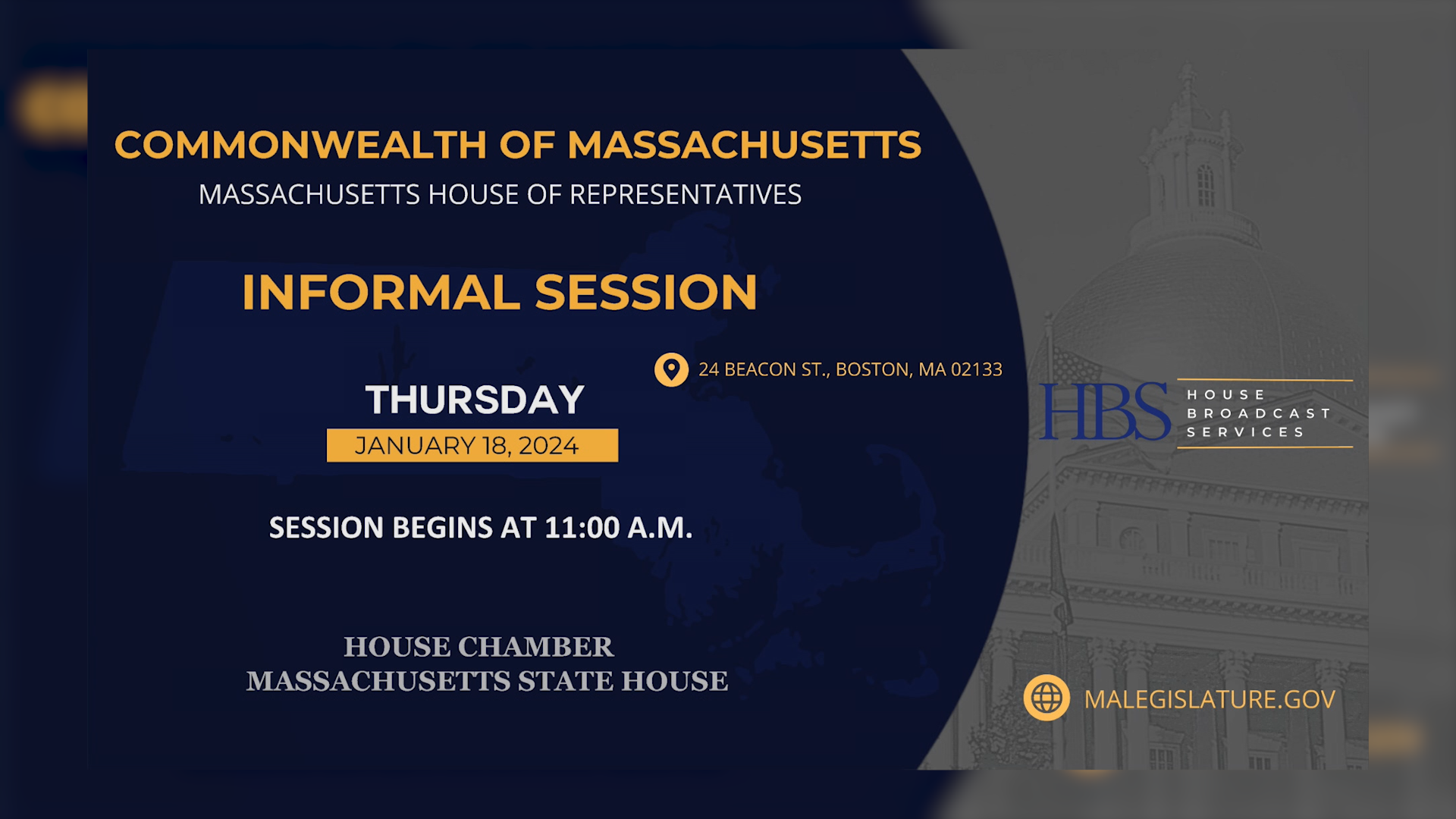 Thumbnail image for MA House of Representatives Informal Session: 1/18/2024