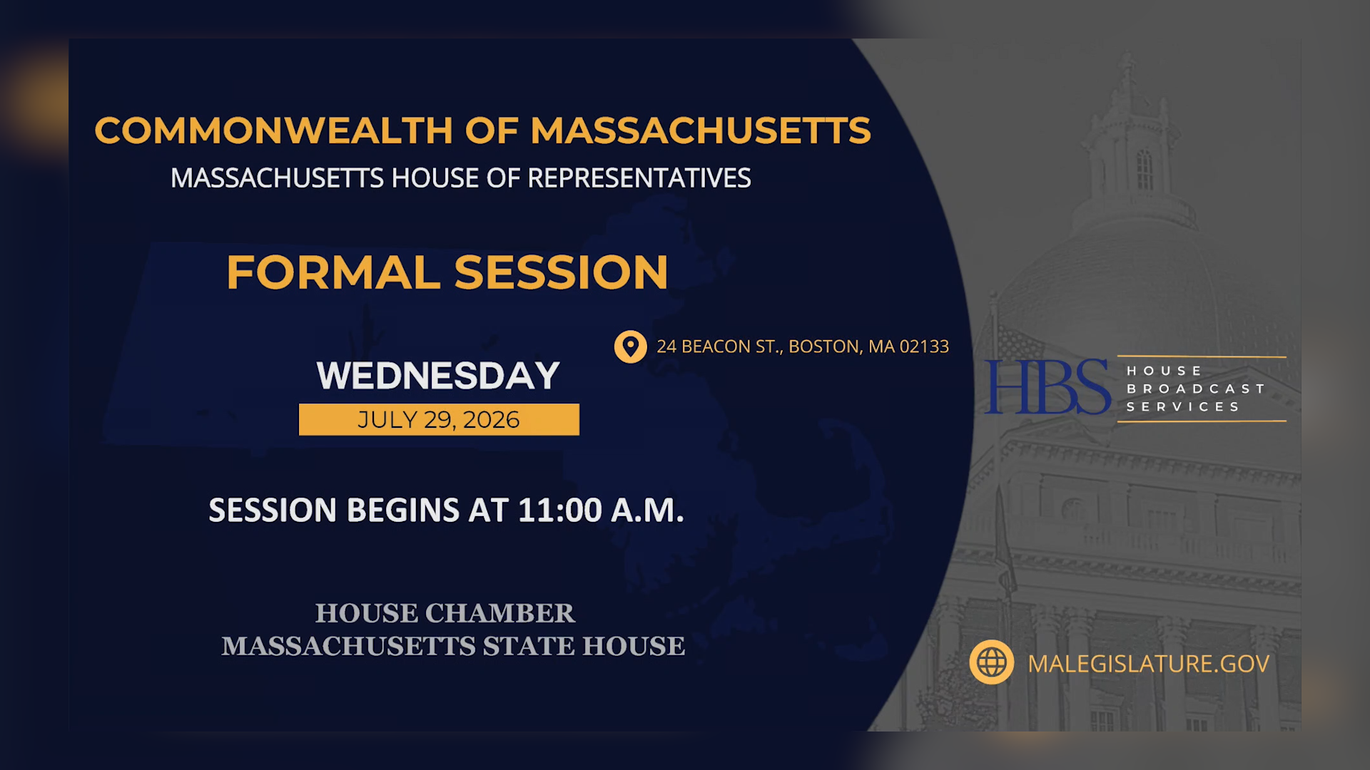 Thumbnail image for MA House of Representatives Formal Session: 7/29/2026
