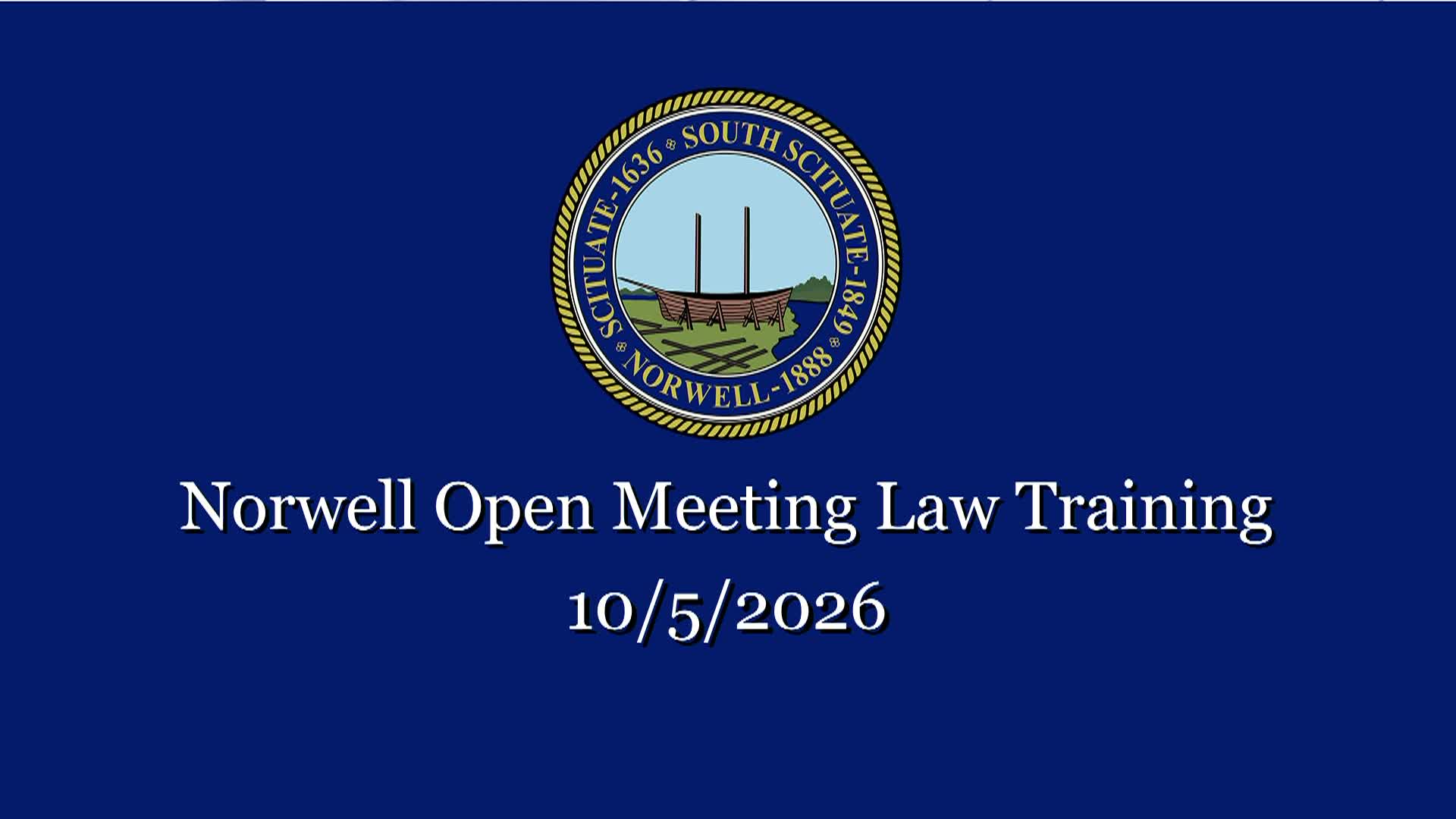 Thumbnail image for Norwell Open Meeting Law Training (LIVE Backup)
