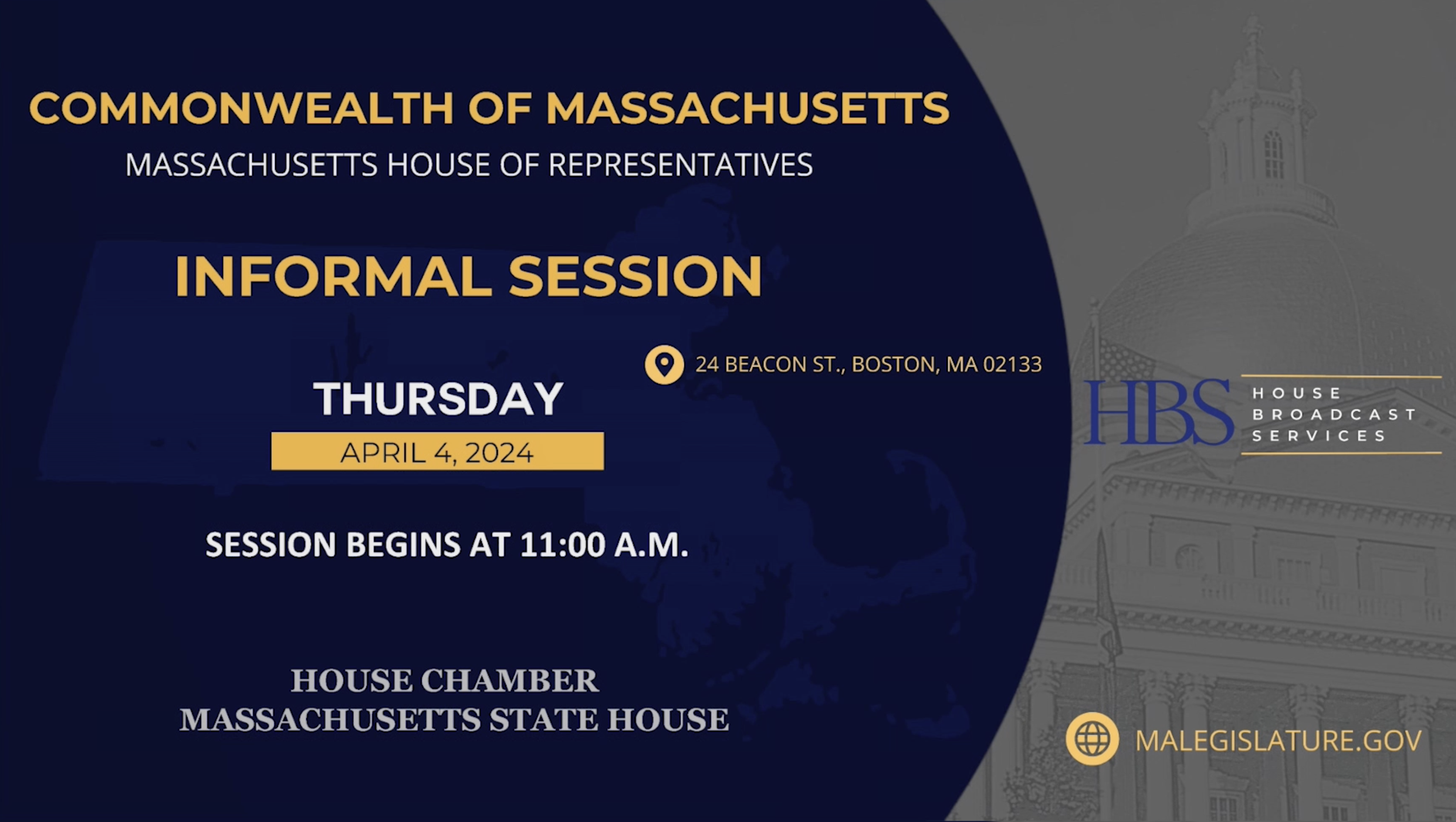 Thumbnail image for MA House of Representatives Informal Session: 4/4/2024